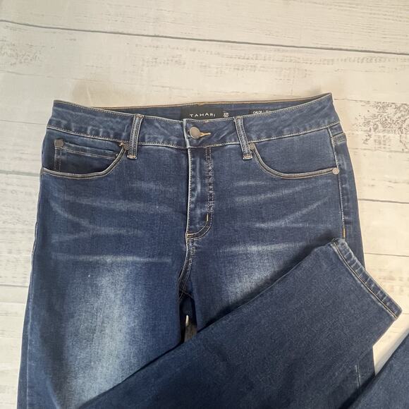 Tahari Jeans size 8/29 Chloe Fit Solution Skinny Stretch Blue Denim Pants Womens - Picture 2 of 7